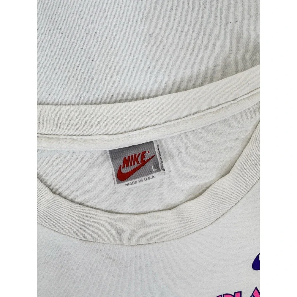 Vintage 1991 Niketown Portland Marathon Nike T-shirt White Gatorade Mens L